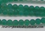 CAG6566 15.5 inches 4mm round matte green agate beads wholesale