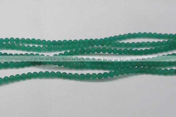 CAG6566 15.5 inches 4mm round matte green agate beads wholesale