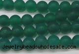 CAG6567 15.5 inches 6mm round matte green agate beads wholesale