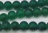 CAG6568 15.5 inches 7mm round matte green agate beads wholesale