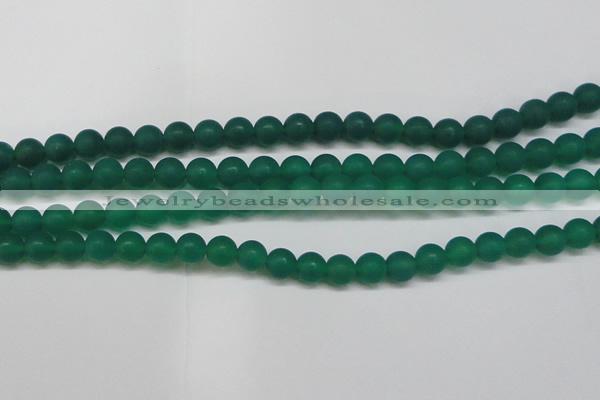 CAG6569 15.5 inches 8mm round matte green agate beads wholesale