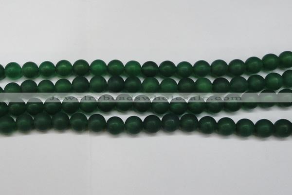 CAG6570 15.5 inches 10mm round matte green agate beads wholesale