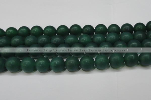 CAG6572 15.5 inches 14mm round matte green agate beads wholesale