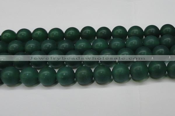 CAG6573 15.5 inches 16mm round matte green agate beads wholesale