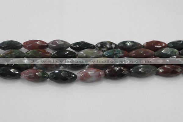 CAG6580 15.5 inches 11*25mm faceted rice Indian agate beads