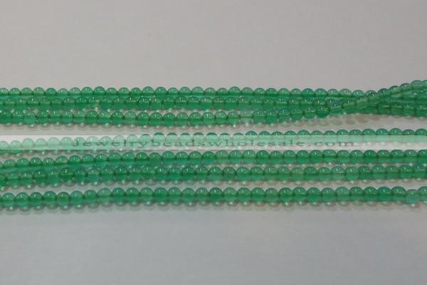 CAG6600 15.5 inches 2mm round green agate gemstone beads