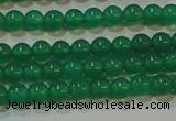 CAG6602 15.5 inches 3mm round green agate gemstone beads