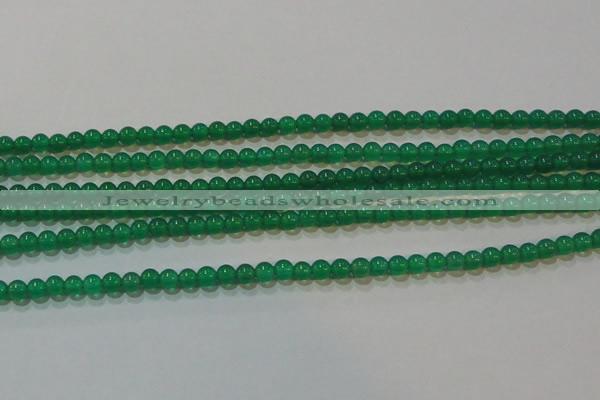 CAG6602 15.5 inches 3mm round green agate gemstone beads