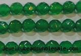 CAG6611 15.5 inches 4mm faceted round green agate gemstone beads