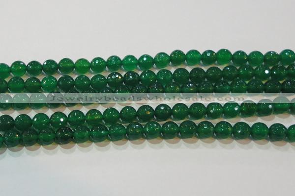 CAG6614 15.5 inches 10mm faceted round green agate gemstone beads