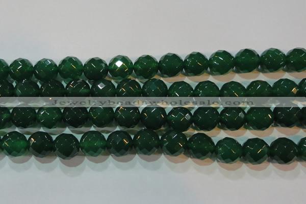 CAG6617 15.5 inches 16mm faceted round green agate gemstone beads