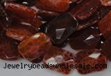 CAG662 15.5 inches 13*18mm faceted rectangle natural fire agate beads