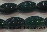 CAG6624 15.5 inches 11*17mm rice green agate gemstone beads