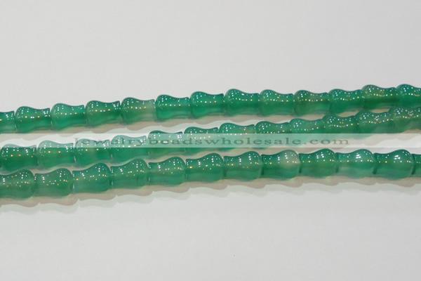 CAG6626 15.5 inches 9*11mm vase-shaped green agate gemstone beads