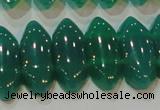 CAG6640 15.5 inches 8*20mm marquise double drilled green agate beads