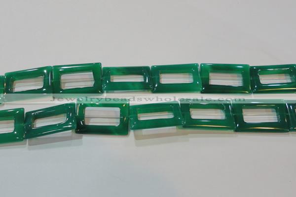 CAG6644 15.5 inches 25*35mm rectangle green agate gemstone beads