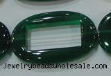 CAG6646 15.5 inches 25*38mm oval green agate gemstone beads