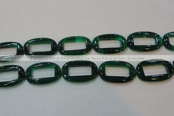 CAG6646 15.5 inches 25*38mm oval green agate gemstone beads