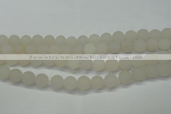 CAG6681 15 inches 10mm round white pilates agate beads