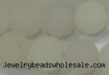 CAG6682 15 inches 12mm round white pilates agate beads