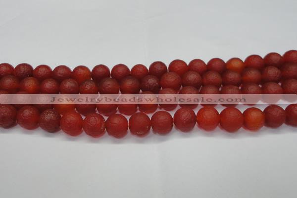 CAG6700 15 inches 8mm round red pilates agate beads