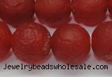 CAG6702 15 inches 12mm round red pilates agate beads