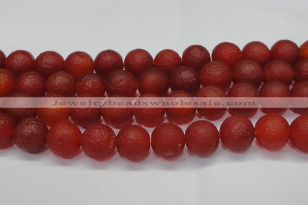 CAG6704 15 inches 16mm round red pilates agate beads