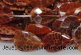 CAG671 15.5 inches 18*25mm faceted flat teardrop natural fire agate beads