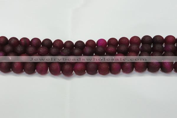 CAG6710 15 inches 8mm round plum pilates agate beads