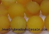 CAG6722 15 inches 12mm round yellow pilates agate beads