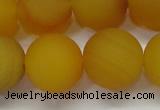 CAG6723 15 inches 14mm round yellow pilates agate beads