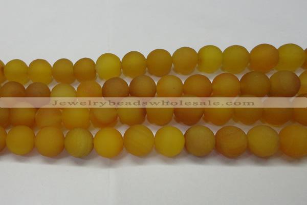 CAG6723 15 inches 14mm round yellow pilates agate beads