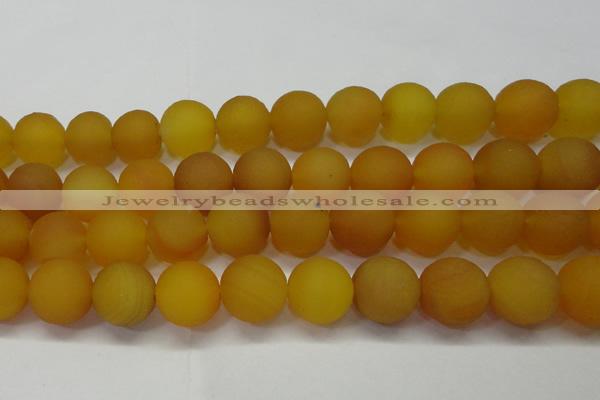 CAG6724 15 inches 16mm round yellow pilates agate beads