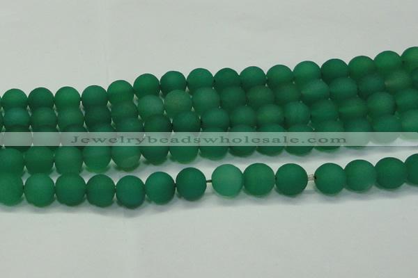 CAG6731 15 inches 10mm round green pilates agate beads