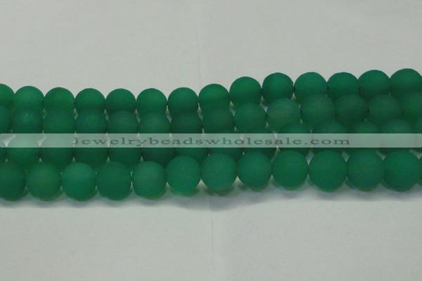 CAG6732 15 inches 12mm round green pilates agate beads