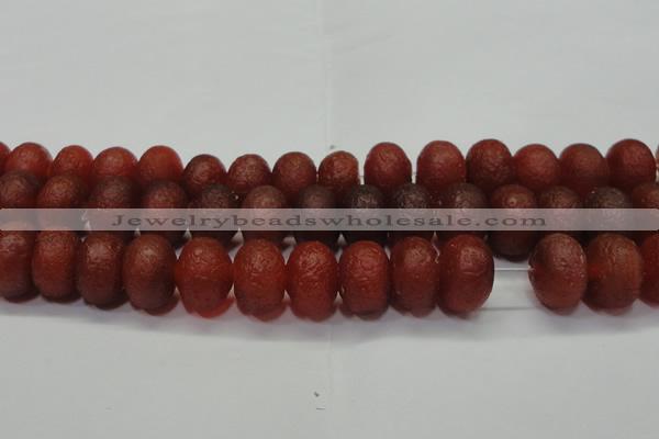 CAG6751 15 inches 12*16mm rondelle red pilates agate beads