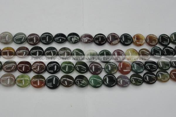 CAG6771 15.5 inches 14mm flat round Indian agate beads wholesale