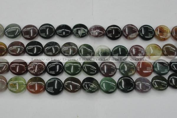 CAG6772 15.5 inches 16mm flat round Indian agate beads wholesale