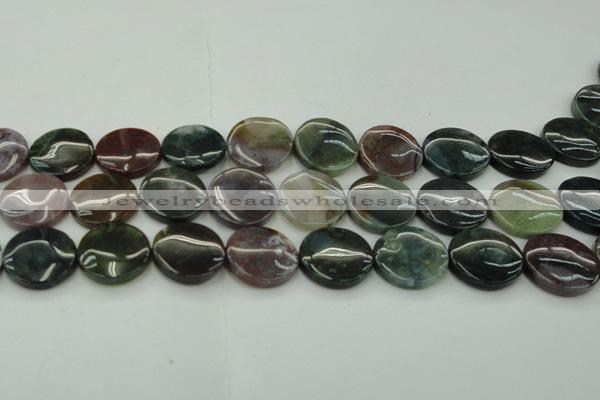 CAG6774 15.5 inches 20mm flat round Indian agate beads wholesale