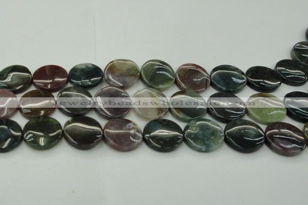 CAG6775 15.5 inches 25mm flat round Indian agate beads wholesale