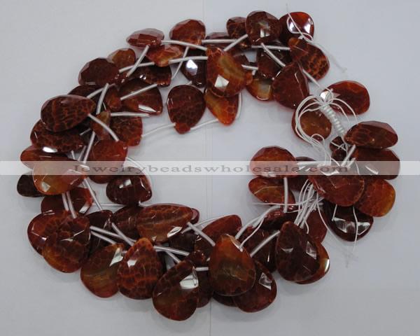 CAG679 15.5 inches 15*20mm faceted teardrop natural fire agate beads