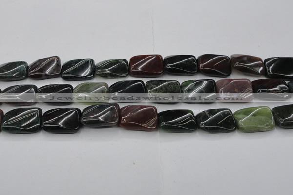 CAG6811 15.5 inches 18*25mm twisted rectangle Indian agate beads