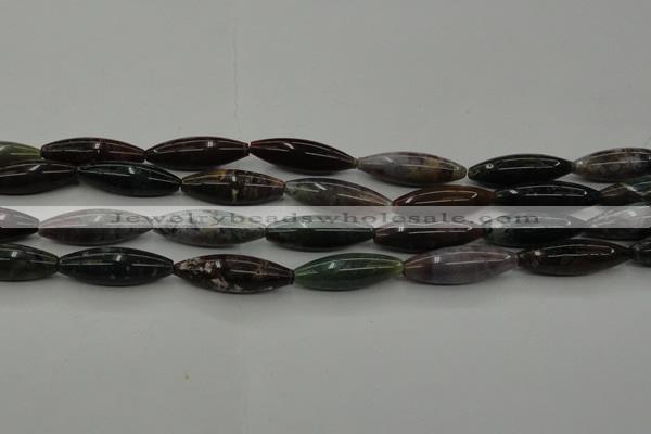 CAG6830 15.5 inches 10*30mm rice Indian agate beads wholesale