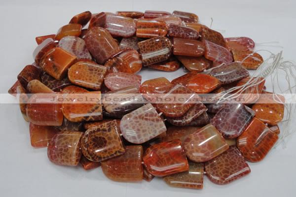 CAG684 15.5 inches 25*30mm freeform natural fire agate beads