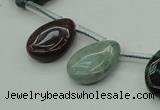 CAG6841 Top drilled 13*18mm flat teardrop Indian agate beads