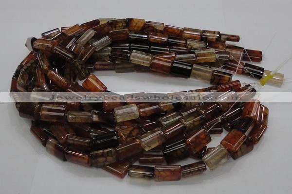 CAG688 15.5 inches 13*18mm rectangle dragon veins agate beads