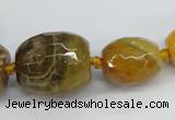 CAG6882 12*14mm - 25*30mm faceted drum dragon veins agate beads