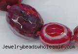 CAG6883 12*14mm - 25*30mm faceted drum dragon veins agate beads