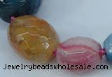 CAG6885 12*14mm - 25*30mm faceted drum dragon veins agate beads