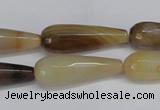 CAG6891 15.5 inches 10*30mm faceted teardrop line agate beads